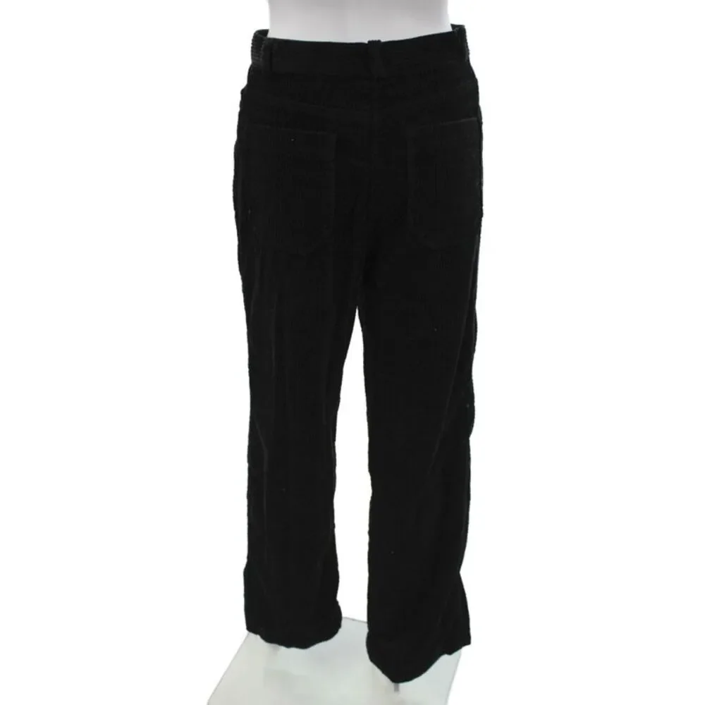 Sessun Womens Chino Pants Black Cotton Button Size 36_3